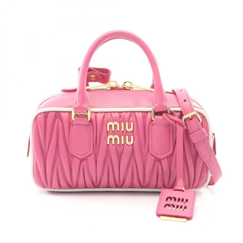 Miu Miu Miu MATELASSE 2-Way Handbag, Leather, Women's, Pink/White